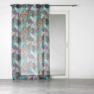 Függönyök Douceur d intérieur PANNEAU A OEILLETS 140 x 240 CM VOILE SABLE IMPRIME JACALA BLEU
