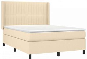 VidaXL krémszínű szövet rugós és LED-es ágy matraccal 140x190cm