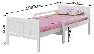 Egyszemélyes ágy 90 cm Elunna (fehér) (ágyráccsal). 1016543