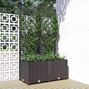 VidaXL fekete polipropilén rácsos kerti ültetőláda 80 x 40 x 136 cm