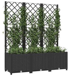 VidaXL fekete polipropilén rácsos kerti ültetőláda 120 x 40 x 136 cm