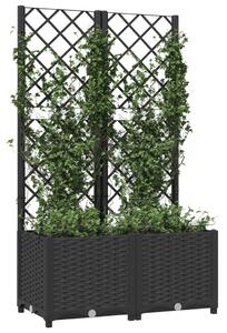 VidaXL fekete polipropilén rácsos kerti ültetőláda 80 x 40 x 136 cm