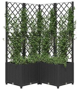 VidaXL fekete polipropilén rácsos kerti ültetőláda 80 x 80 x 136 cm