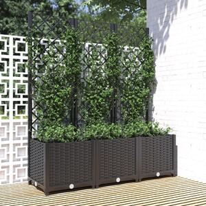 VidaXL fekete polipropilén rácsos kerti ültetőláda 120 x 40 x 136 cm