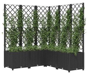 VidaXL fekete polipropilén rácsos kerti ültetőláda 120 x 120 x 136 cm