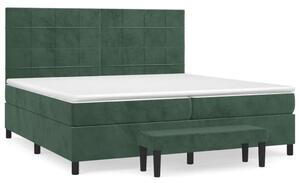 VidaXL sötétzöld bársony rugós ágy matraccal 200x200 cm