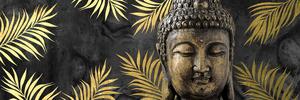 Buddha és levelek - vászonkép