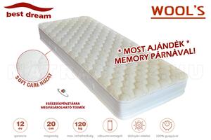 Best Dream Wool's hideghab matrac 200x200 cm - ajándék memory párnával