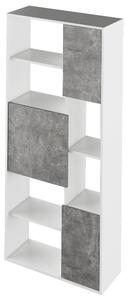 Polcos szekrény Umini (fehér + beton). 1016645