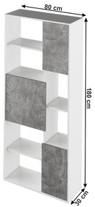 Polcos szekrény Umini (fehér + beton). 1016645