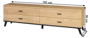 TV asztal/szekrény typ 6 Siralla (lefkas tölgy + fekete). 1016686