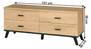 TV asztal/szekrény typ 7 Siralla (lefkas tölgy + fekete). 1016687
