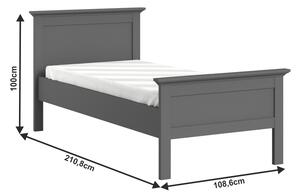 Egyszemélyes ágy 90 cm Phung (szürke). 1016751