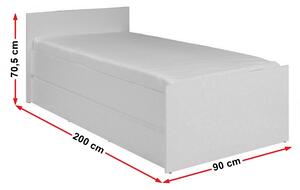 Egyszemélyes ágy 90 cm Cortez C 15 (sonoma tölgy) (ágyráccsal). 1004888