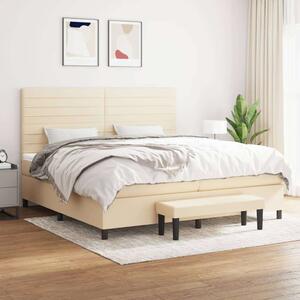 VidaXL Krémszínű Ágy 200x200 cm - Zsebrugós Matraccal és Lábzsámmal