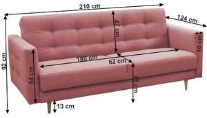 Szétnyitható kanapé Armendia (rózsaszín). 1016762