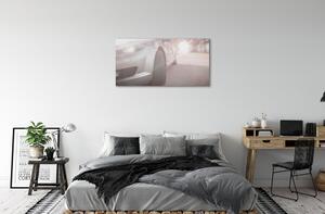 Canvas képek Ezüst autó utcai fa 100x50 cm