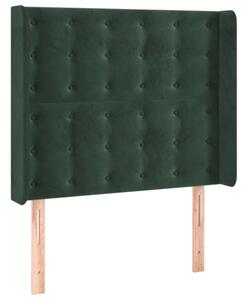 LED-es Bársony Fejtámla - Sötétzöld - 103x16x118/128cm