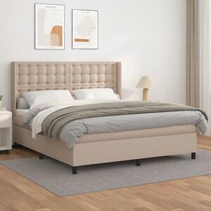 VidaXL cappuccino színű műbőr rugós ágy matraccal 160 x 200 cm