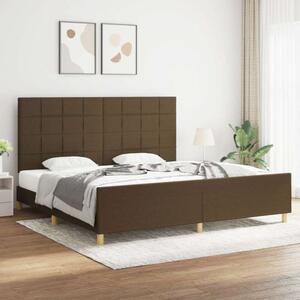 VidaXL sötétbarna szövet ágykeret fejtámlával 200 x 200 cm