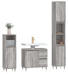 VidaXL Fürdőszoba Bútorszett - 3 részes - Szürke Sonoma
