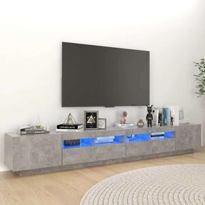 VidaXL TV-szekrény - Modern LED - Betonszürke - 260cm