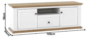 TV asztal/szekrény Leoras MZ15 (fehér + grand tölgy). 1017348