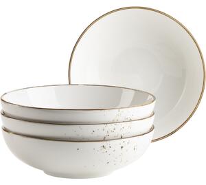 Mäser 4 darabos tálkészlet Pintar Fehér barnapöttyök 22 cm