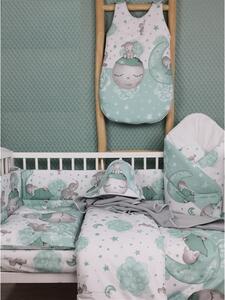 Baby Shop 3 részes ágynemű garnitúra - zöld elefántok