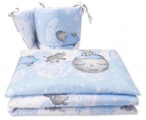 Baby Shop 3 részes ágynemű garnitúra - kék elefántok