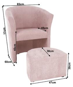Fotel Rosana (rózsaszín) (zsámollyal). 1017360