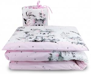 Baby Shop 3 részes ágynemű garnitúra - rózsasín koala maci