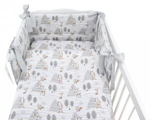 Baby Shop 3 részes ágynemű garnitúra - szürke bambi és barátai