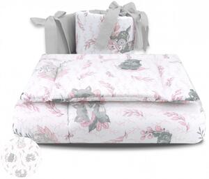 Baby Shop 3 részes ágynemű garnitúra - Lulu rózsaszín/szürke