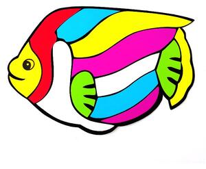 Habszivacs fali dekoráció - színes halacska