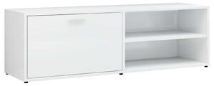 Magasfényű fehér forgácslap tv-szekrény 120 x 34 x 37 cm