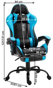 Irodai fotel lábtartóval Tauris (fekete + kék). 1020901