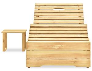 VidaXL Fa Napozóágy Asztallal - 198cm