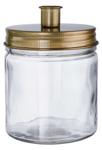 CANDLE JAR üveg tároló gyertyatartóval, arany 15cm
