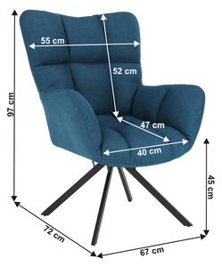Dizájnos fotel Komand (kék). 1020867