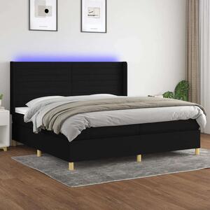 VidaXL Fekete Ágy - Rugós - 200x200 cm