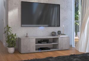 ROXON TV asztal, 155x37x40, világos szürke beton