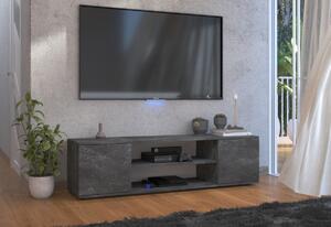 ROXON TV asztal, 155x37x40, fekete/beton