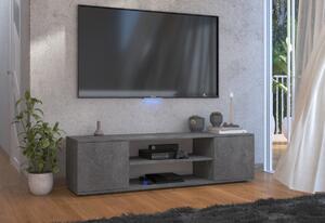 ROXON TV asztal, 155x37x40, világos szürke beton