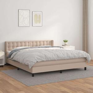 VidaXL cappuccino színű műbőr rugós ágy matraccal 180 x 200 cm