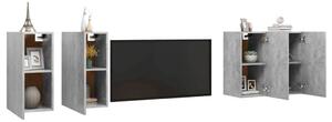 4 db betonszürke forgácslap tv-szekrény 30,5 x 30 x 60 cm