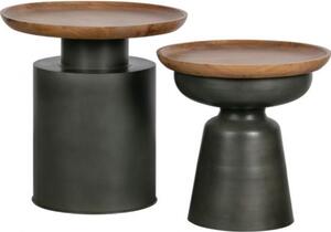 Dua oldalasztal fából készült fekete