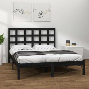VidaXL fekete tömör fa ágykeret 200 x 200 cm