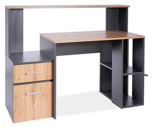 BRIAN íróasztal, 147x109x53, wotan tölgy/antracit
