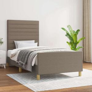 VidaXL tópszínű szövet ágykeret fejtámlával 90 x 200 cm